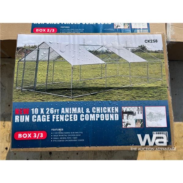 10X26 FT.  Animal & Chicken Run Cage