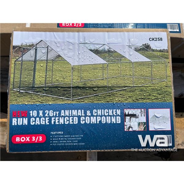 10X26 FT.  Animal & Chicken Run Cage