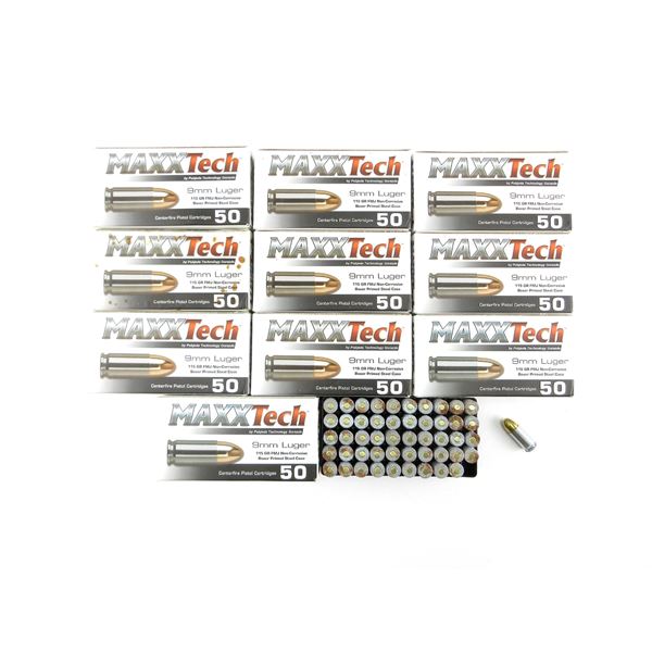 MAXX TECH 9MM LUGER AMMO LOT