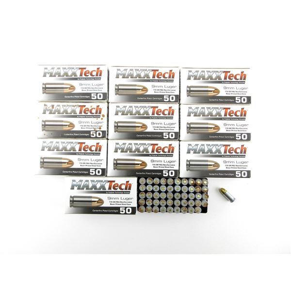 MAXX TECH 9MM LUGER AMMO LOT