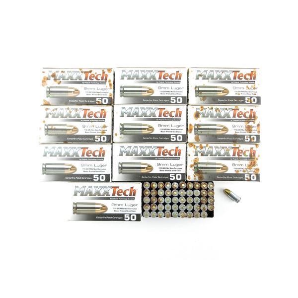 MAXX TECH 9MM LUGER AMMO LOT