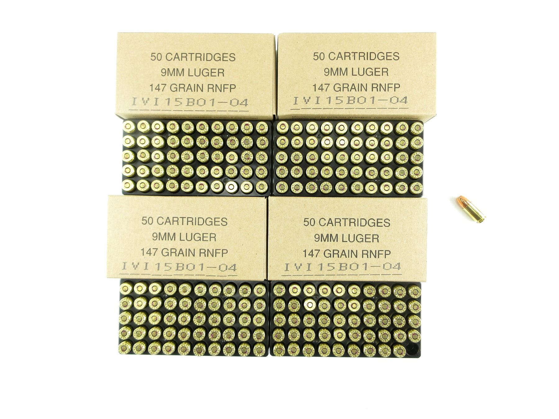 Candian Rifle Bullets Box CANADIAN MILITARY 9MM LUGER AMMO LOT