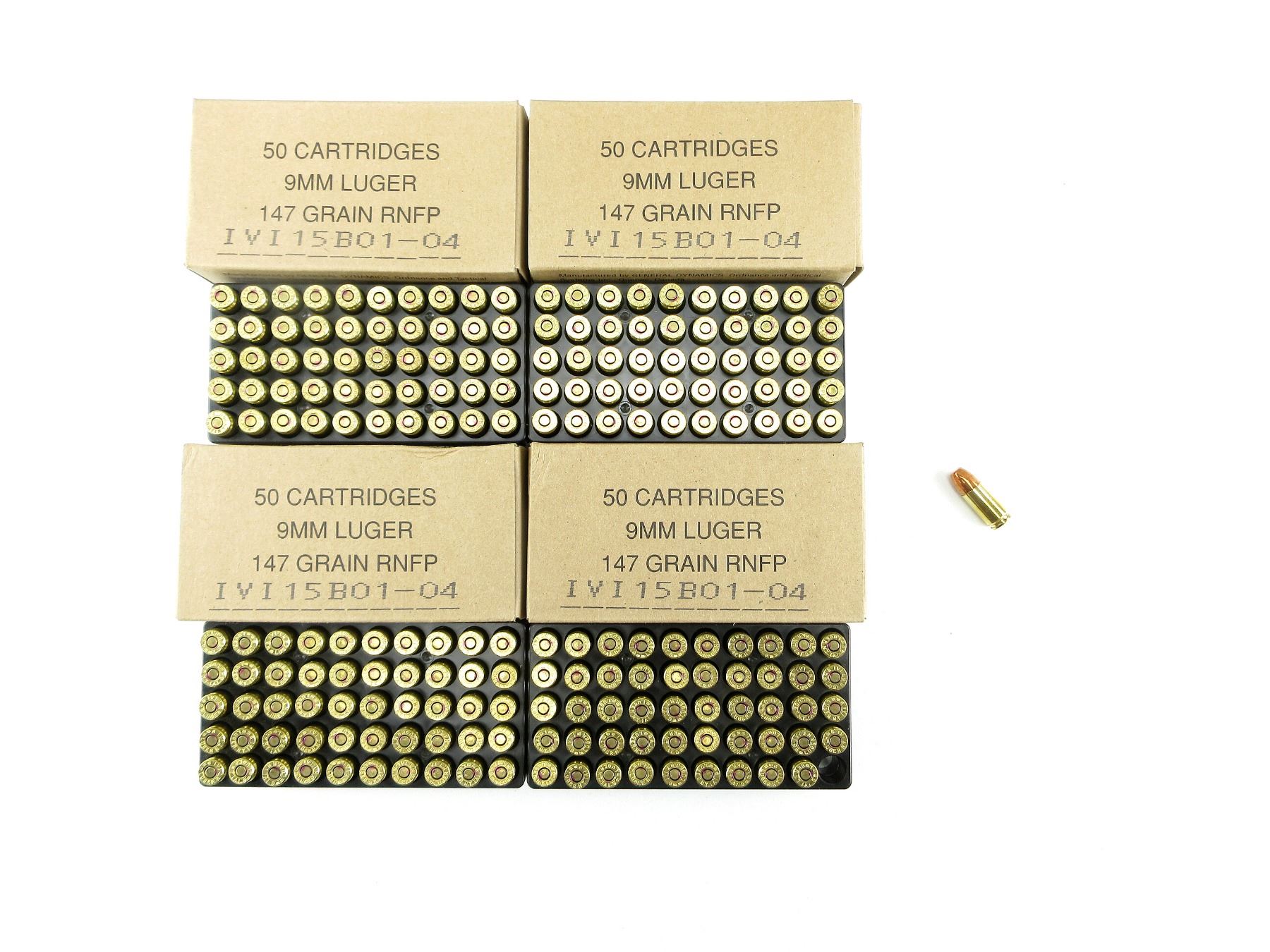 Candian Rifle Bullets Box CANADIAN MILITARY 9MM LUGER AMMO LOT