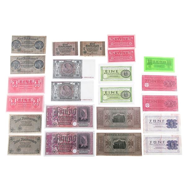 REPRODUCTION WWII GERMAN BANK NOTE LOT