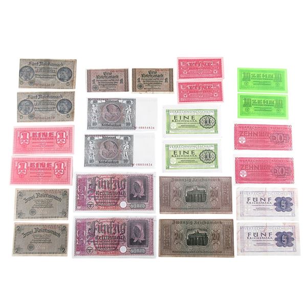 REPRODUCTION WWII GERMAN BANK NOTE LOT
