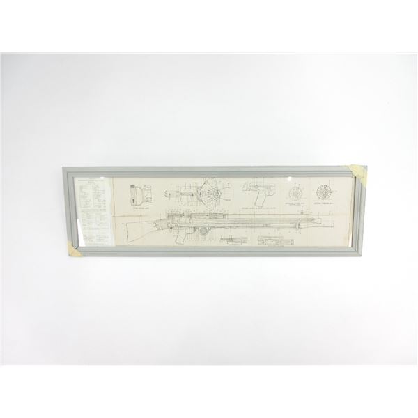 FRAMED LEWIS GUN DIAGRAM