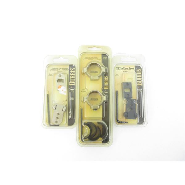 BURRIS SCOPE RINGS AND BASES LOT