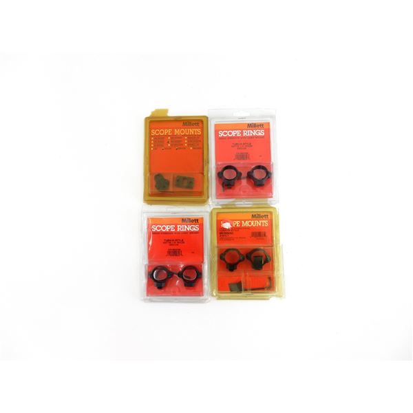 ASSORTED MILLET SCOPE RINGS LOT