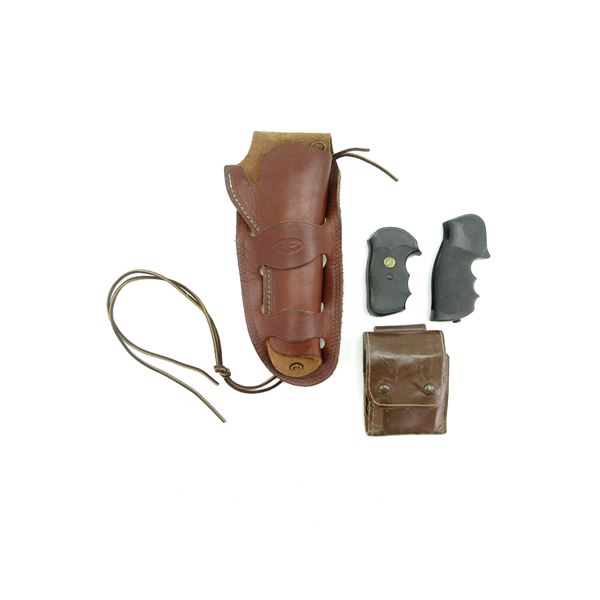 LEATHER HOLSTER AND AMMO POUCH LOT