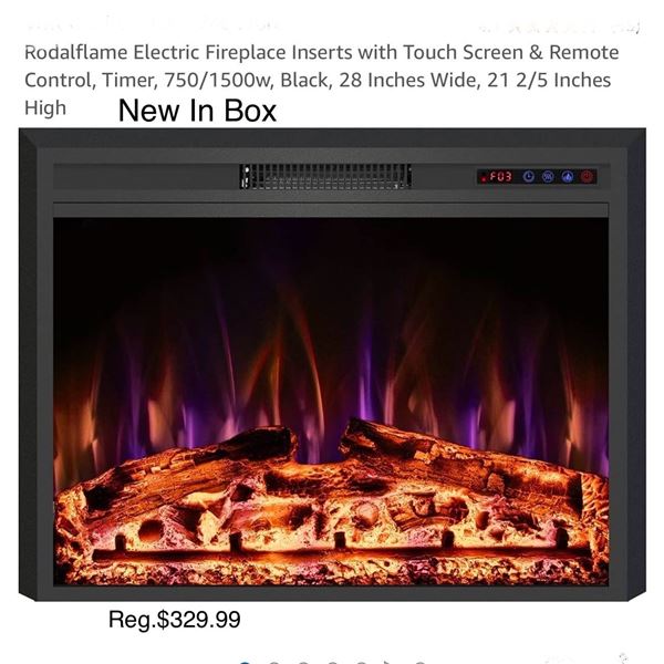 Electric fireplace insert with touch screen