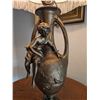 Image 2 : Spelter Metal Lamp with Boy Fishing Working and Rewired