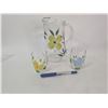 Image 1 : Bartlett Collins Pitcher and Glass Floral Set