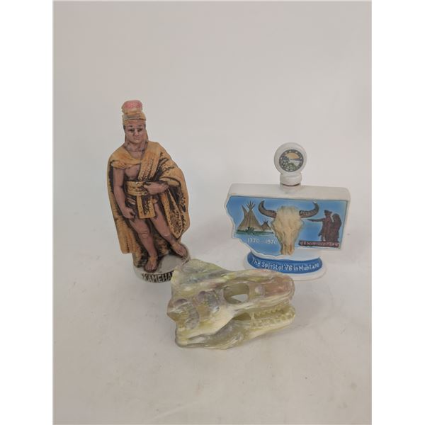 Liquor Bottles Lime Green Jade Skull etc