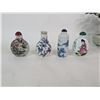 Image 3 : Reverse Painted and Signed Porcelain Stuff Bottle Lot
