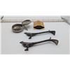 Image 2 : Glass & Brass Mini Perfume Pill Box & Knife Rests