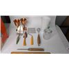 Image 2 : Vintage Utensils & Milk Glass including Advertising Ice Pick