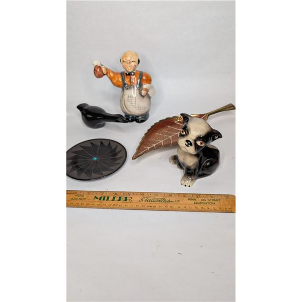 Vintage Lot Ceramic Bartender Decanter Puppy Planter etc