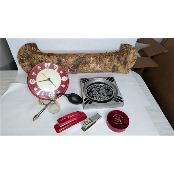 Westclox Wall Clock Birch Canoe Shelf etc