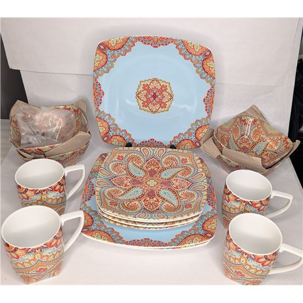 222 Fifth Ave Fine Porcelain China Set New