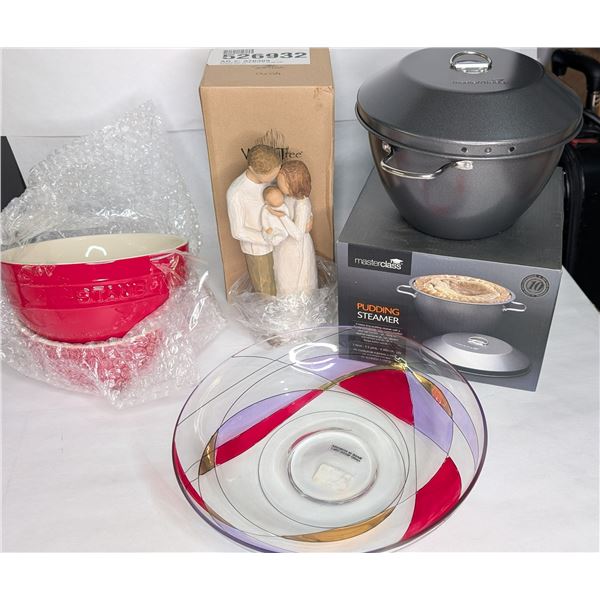 Set of Staub Bowls *3 Masterclass Pudding Steamer Mosaic Bowl and Willowtree Figurine