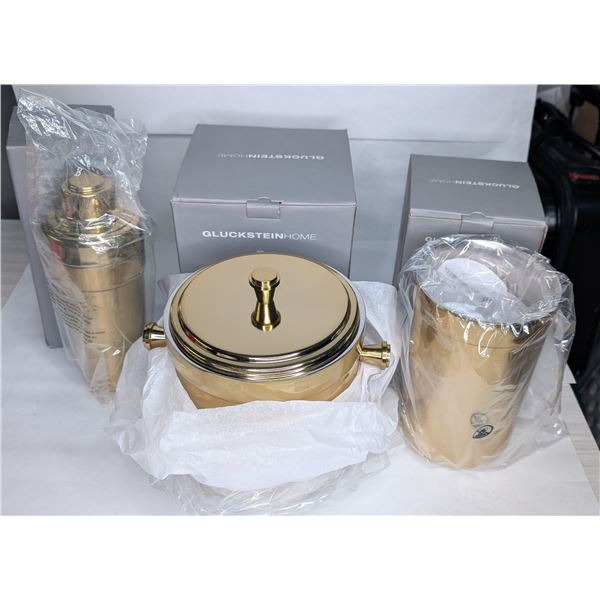 Gluckstein Home Bar Set Ice Bucket Wine Chiller & Cocktail Shaker NIB