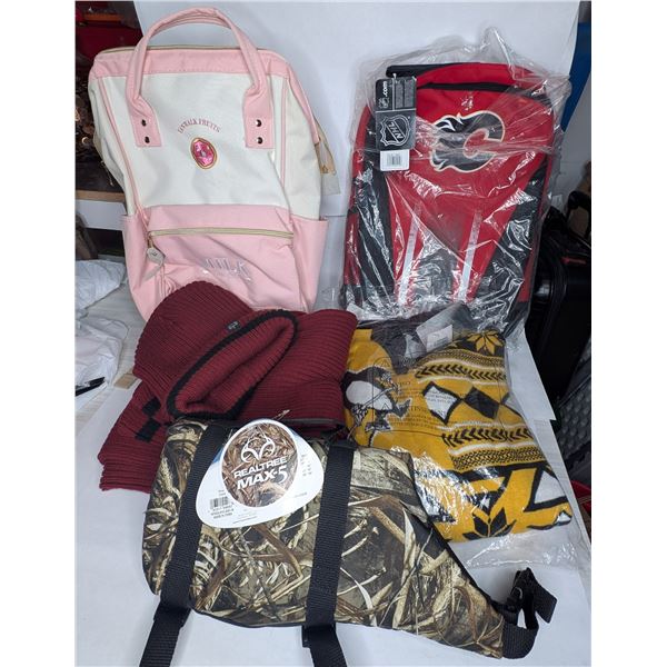 Two Backpacks Bruins Sweater Toque/Scarf & Small Dog Jacket