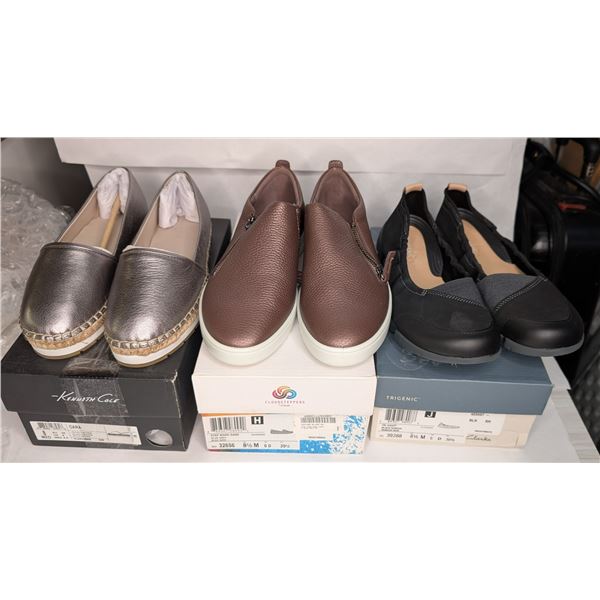 Clarks Black Flats Size 8.5 Ecco Bronze Size 8 Kenneth Cole Gray Flats Size 8