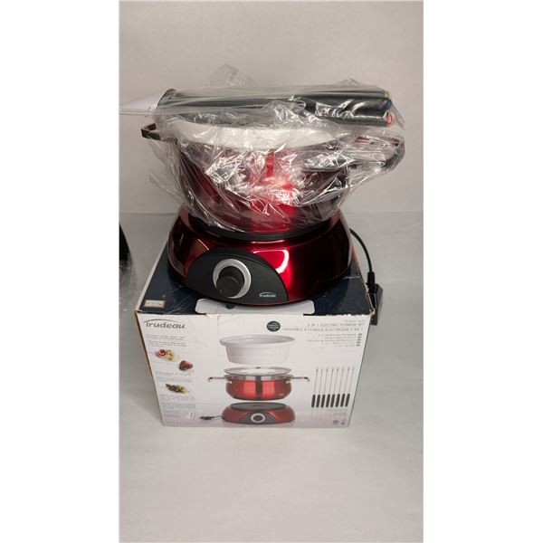 Trudeau Stoneware Electric Fondue Set NEW