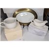 Maxwell Williams White Gravy Boat Lenox Jug and Mikasa Antonia Gold Platter NEW
