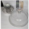 Image 1 : Covered Glass Cake Platter, Baking Tins & Cookie Stamp