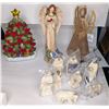 Image 1 : Angels Tree Topper / Figurine & Nativity Figures Set