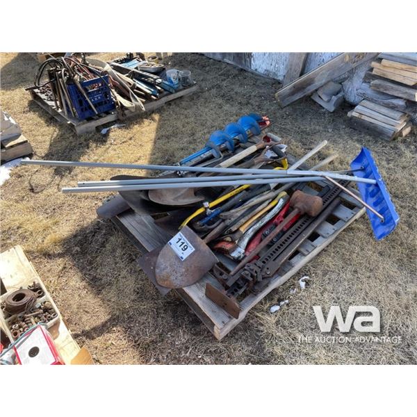 ICE AUGER, SHOVELS, HAND TOOLS