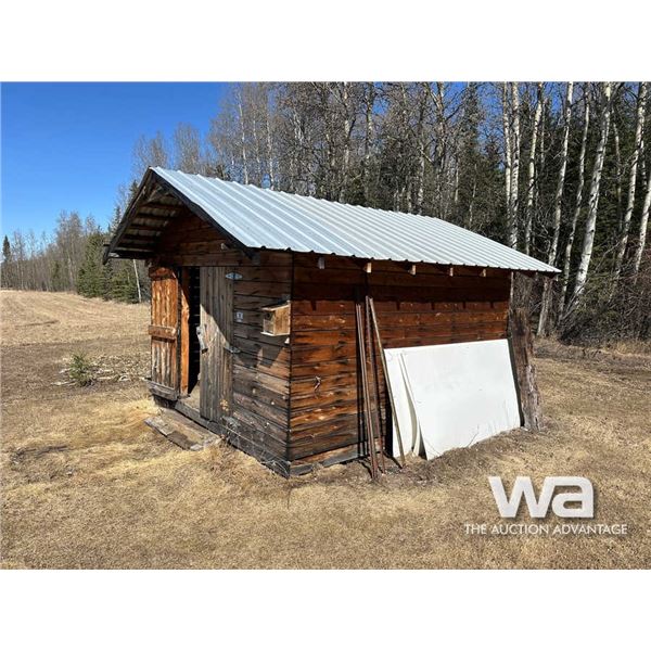 12 X 12 FT. WOOD SHED ON SKIDS