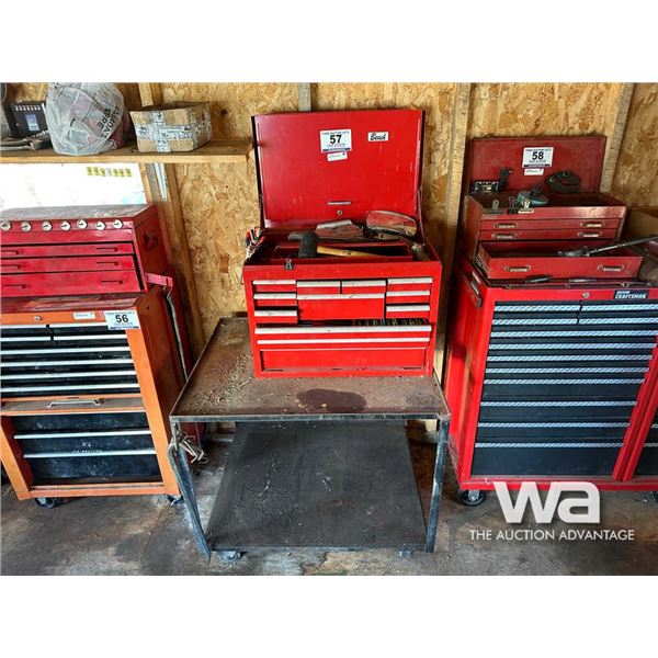 RED TOOL CHEST & TOOLS BLACK STAND