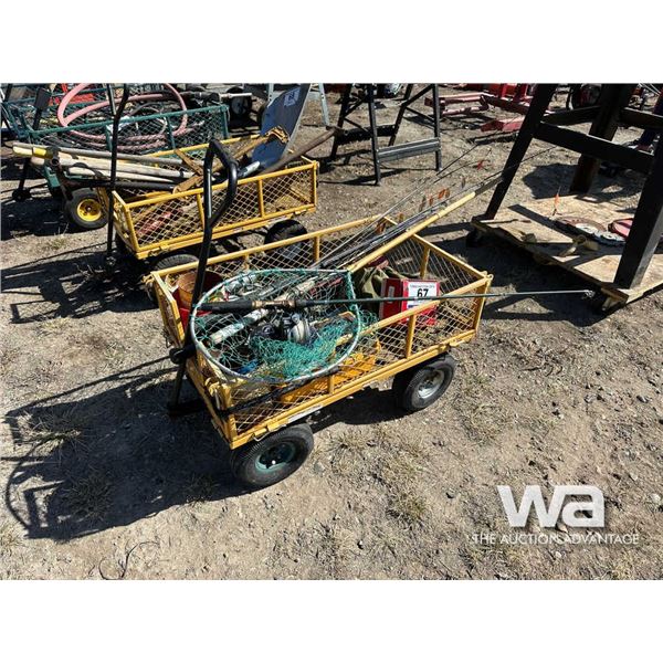 WAGON, FISHING RODS & TACKLE