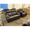 Image 2 : (3) PCS. RECLINING SOFA WITH LOVESEAT AND CHAIR