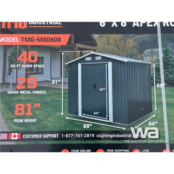 TMG 6 X 8 FT. APEX ROOF METAL SHED