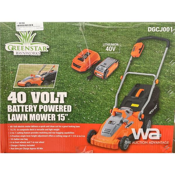 15 IN. BATTERY POWERED LAWN MOWER