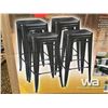 Image 2 : (4) METAL BLACK BAR STOOLS