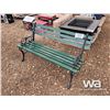 Image 1 : GREEN OUTDOOR WOOD BENCH