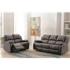 Image 1 : GREY RECLINING SOFA, LOVE SEAT & CHAIR