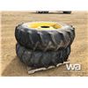 Image 2 : (2) 18.4-38 DUAL TIRES ON JD RIMS