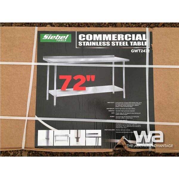 SIEBEL 72 IN STAINLESS STEEL TABLE