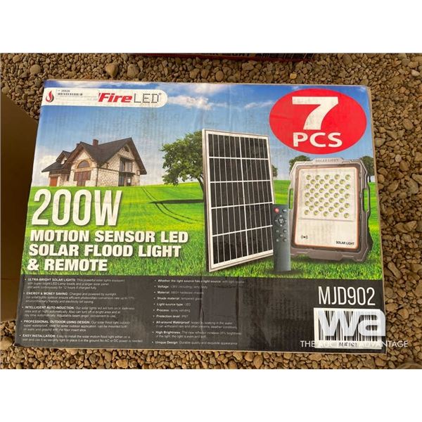(7) 200W MOTION SENSOR LED SOLAR FLOOD LIGHT