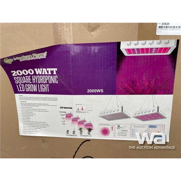 (6) 2000 WATT SQUARE HYDROPONIC LED GROW LIGHT