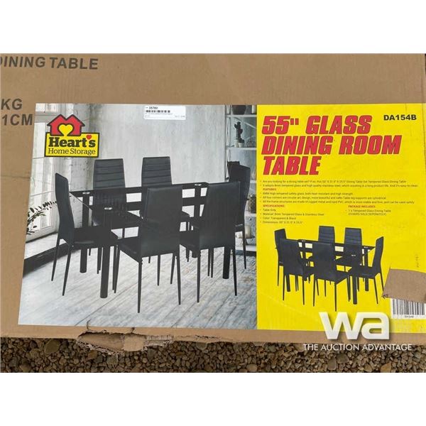55" GLASS DINING ROOM TABLE