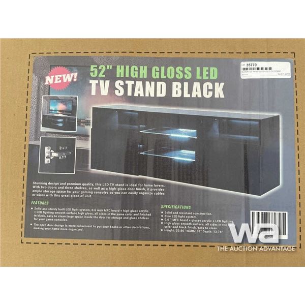 BLACK 52" HIGH GLOSS LED TV STAND