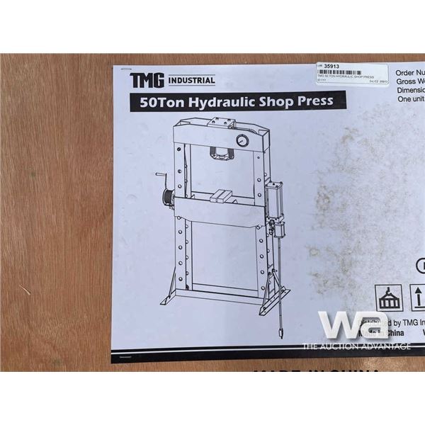 (UNUSED) TMG 50 TON HYDRAULIC SHOP PRESS