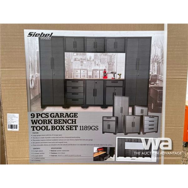 (UNUSED) SIEBEL 9 PIECE GARAGE WORK BENCH