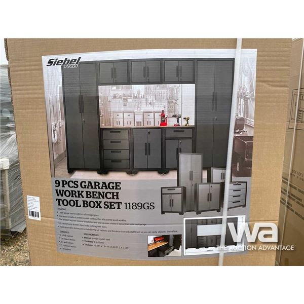 (UNUSED) SIEBEL 9 PIECE GARAGE WORK BENCH